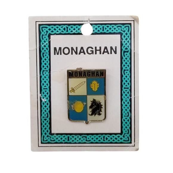 MONAGHAN Coat of Arms Pin Heraldry Names Manufacturers Ltd Ulster Ireland - Picture 1 of 6